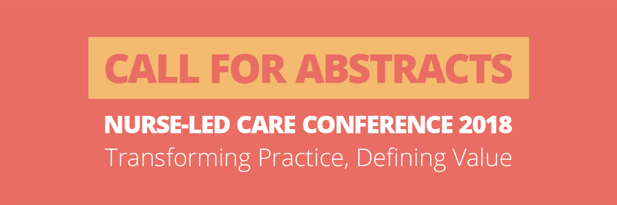 Call for abstracts image for the Nurse-Led Care Conference 2018